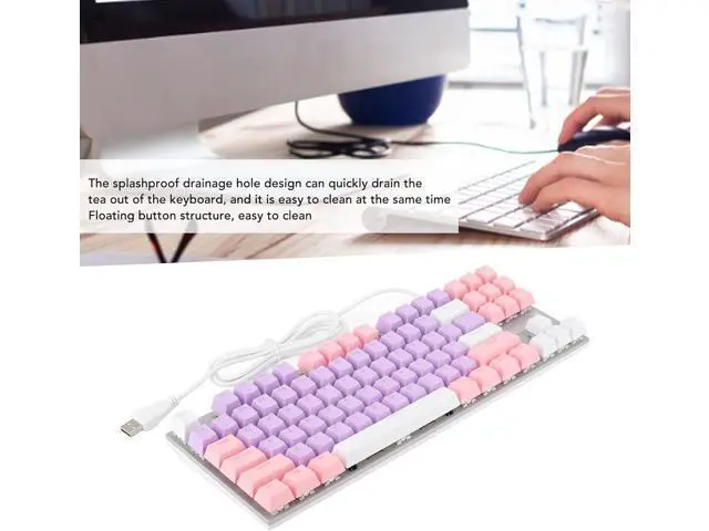 Alt view image 2 of 7 - Zyyini RGB Gaming Keyboard, 87 Keys RGB Backlit Color Light Blue Switch Mechanical Keyboard,Two Color Injection Molding Waterproof Ergonomic Typewritter Keypad for Computer Laptop(