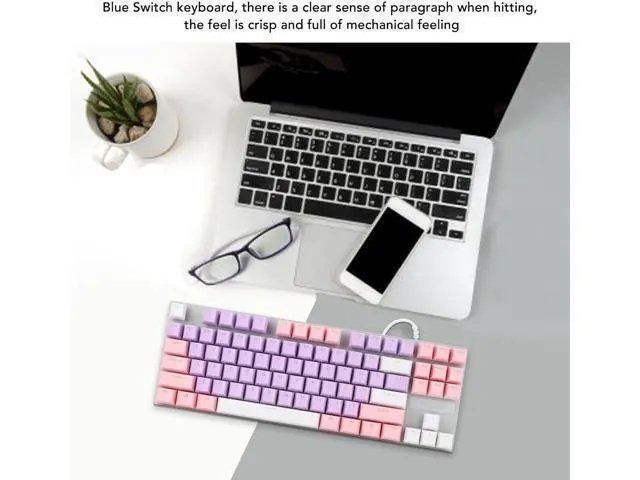 Alt view image 4 of 7 - Zyyini RGB Gaming Keyboard, 87 Keys RGB Backlit Color Light Blue Switch Mechanical Keyboard,Two Color Injection Molding Waterproof Ergonomic Typewritter Keypad for Computer Laptop(