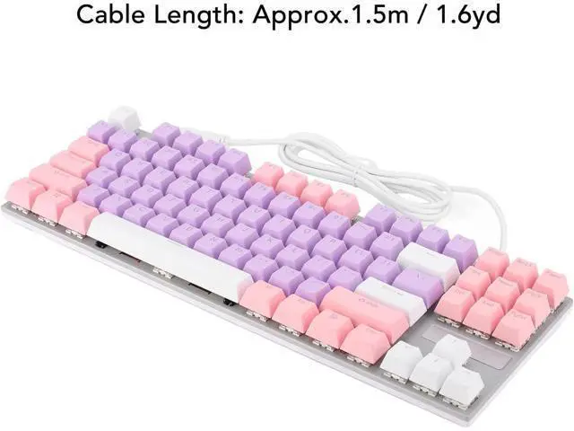 Alt view image 5 of 7 - Zyyini RGB Gaming Keyboard, 87 Keys RGB Backlit Color Light Blue Switch Mechanical Keyboard,Two Color Injection Molding Waterproof Ergonomic Typewritter Keypad for Computer Laptop(