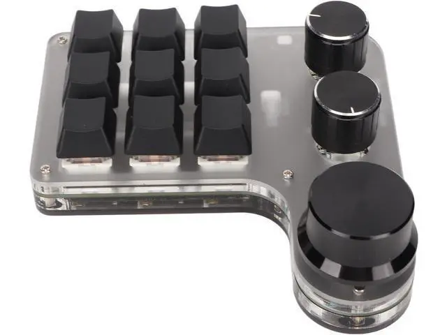 Alt view image 7 of 7 - Jiawu One Handed Macro Mechanical Keyboard, 9 Keys 3 Knobs RGB Backlit Programmable Keys, Mini Gaming Keypad, Custom Keypad for Programming, PC Computer Gaming Software (Black)