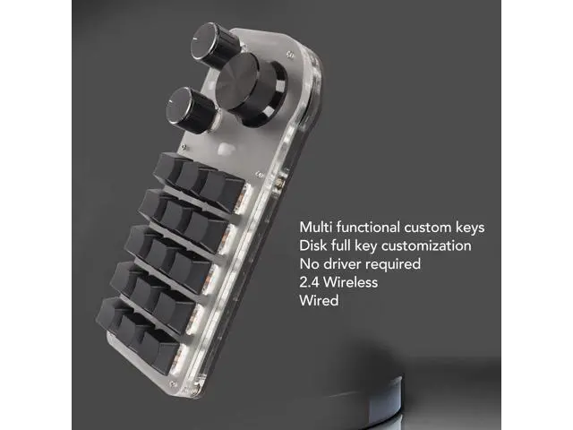 Alt view image 4 of 7 - Heayzoki 15 Key Mechanical Gaming Keyboard with 3 Knob, Mini Programming Macro Keypad with 3 Connection Modes, One Handed Programmable Keypad with Blue Switch