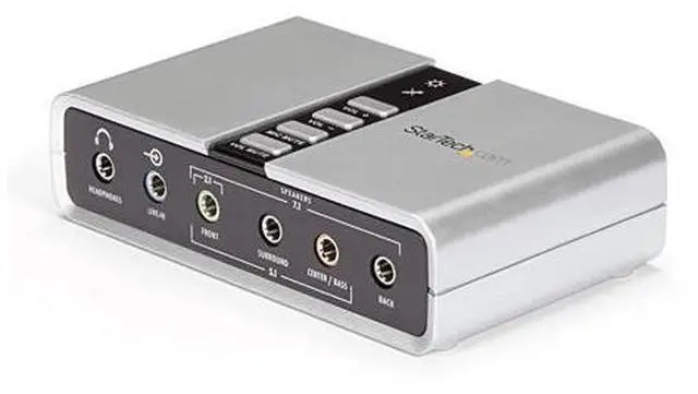 Main image of com 7.1 USB Sound Card - External Sound Card for Laptop with SPDIF Digital Audio - Sound Card for PC - Silver (ICUSBAUDIO7D)
