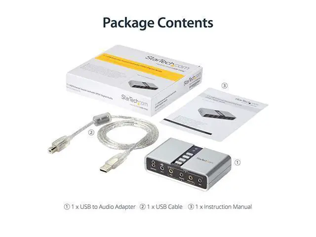 Alt view image 6 of 7 - com 7.1 USB Sound Card - External Sound Card for Laptop with SPDIF Digital Audio - Sound Card for PC - Silver (ICUSBAUDIO7D)