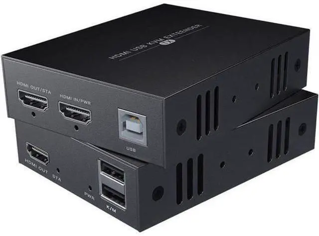 Main image of HDMI KVM USB Extender Transmit 1080p HD Video Over Cat5e/6 Ethernet Cable 50m (164ft) for Mouse and Keyboard Control Remote Signals