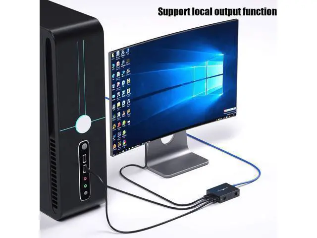 Alt view image 4 of 7 - HDMI KVM USB Extender Transmit 1080p HD Video Over Cat5e/6 Ethernet Cable 50m (164ft) for Mouse and Keyboard Control Remote Signals
