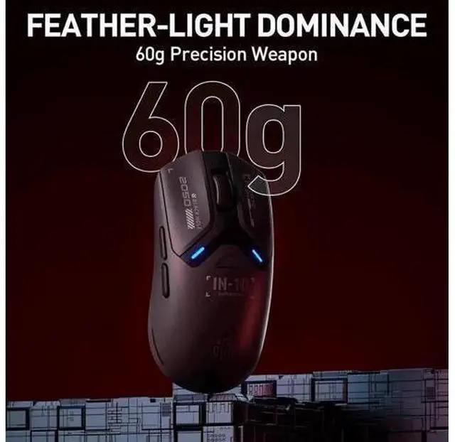 Alt view image 7 of 7 - Superlight Wireless Gaming Mouse, 60g Lightweight, 8K Polling Rate, up to 26,000 DPI, Tri-Mode Bluetooth 5.0 / 2.4G wireless / Type-C wired modes Gaming Mice, PAW3395 Sensor, Fully Programmable