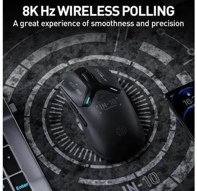 Alt view image 5 of 7 - Superlight Wireless Gaming Mouse, 60g Lightweight, 8K Polling Rate, up to 26,000 DPI, Tri-Mode Bluetooth 5.0 / 2.4G wireless / Type-C wired modes Gaming Mice, PAW3395 Sensor, Fully Programmable