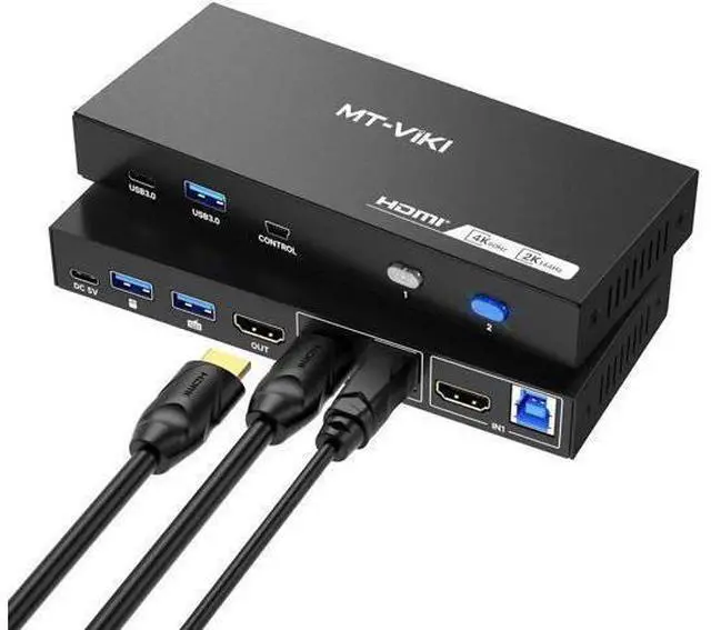 Main image of MT-VIKI USB 3.0 KVM Switch HDMI, (3 USB-A+ 1 USB-C), 4K@60Hz/2K@144Hz KVM Switcher, 2 Computers 1 Monitor KVM with 4 USB 3.0 Port