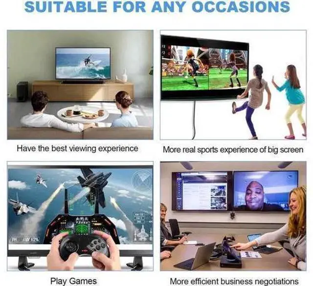 Alt view image 4 of 7 - Vszerda 100FT DP 1.4 Optical Fiber Cable Displayport 1.4 8K@60Hz 4K 144Hz 32.4Gbps for HDTV Projector RTX 3070 3080