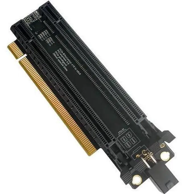 Main image of JAENFONG PCI-E 4.0 x16 1 to 2 Expansion Card Gen4 Split Card PCIe-Bifurcation x16 to x8x8 with 20mm Spaced Slots CPU4P Power Supply Port