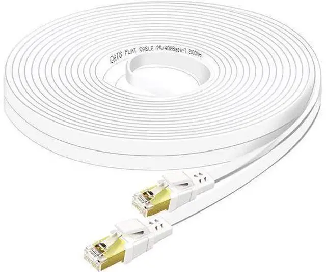 Main image of Cat8 Ethernet Cable 100FT, High Speed Outdoor and Indoor Available Cat8 Network Cable - 40Gbps, 2000Mhz, Gold Plated RJ45 Connector - 30M