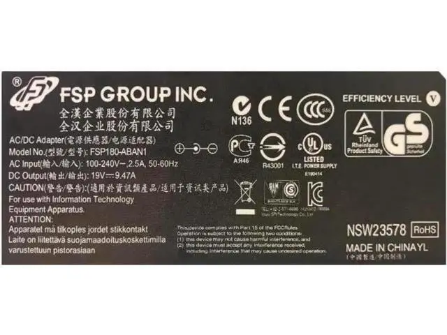 Alt view image 2 of 2 - JAENFONG 19V 9.47A 180W 5.5x2.5mm FSP FSP180-ABAN2 FSP180-ABAN1 AC/DC Power Adapter For 180W Laptop Power Supply Charger