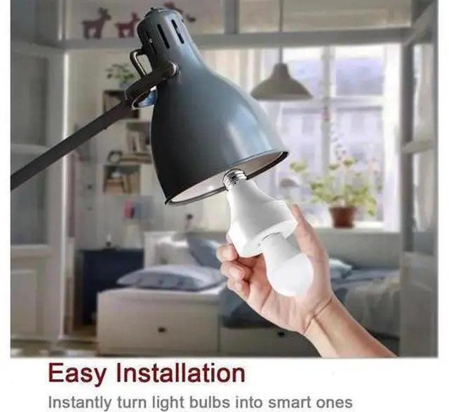 Alt view image 3 of 5 - JAENFONG Wifi Bulb Socket E26 Wi-Fi Led Light Bulbs Timer Holder Wireless Lamp Adapter Works with Alexa and Google Home