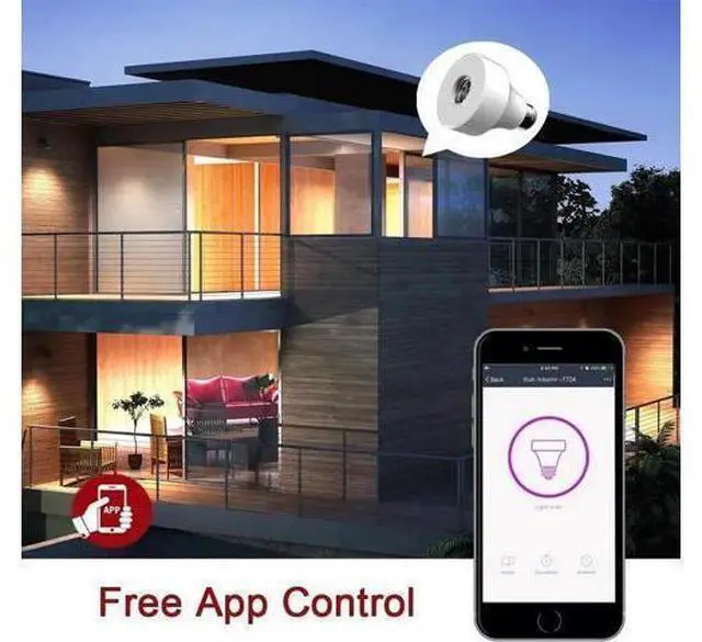 Alt view image 5 of 5 - JAENFONG Wifi Bulb Socket E26 Wi-Fi Led Light Bulbs Timer Holder Wireless Lamp Adapter Works with Alexa and Google Home