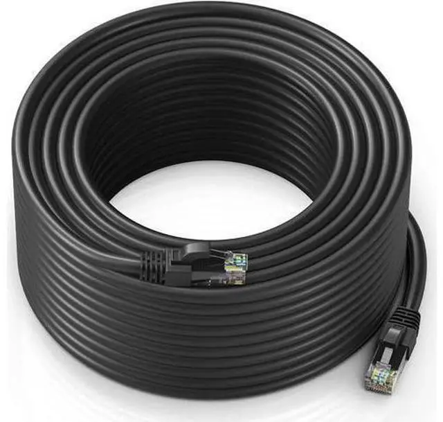 Main image of Ethernet Cable 300 ft CAT6 High Speed Internet Network LAN Cable Cord, Outdoor Waterproof (Black)