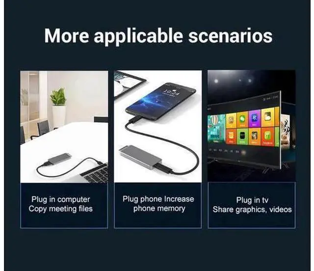 Alt view image 2 of 6 - Vszerda M2 SSD Case M.2 to USB Type C 3.1 Adapter High Speed 10Gbps 1TB SSD Enclosure for NVME PCIE SATA M/B Key SSD Disk Box SSD Caddy