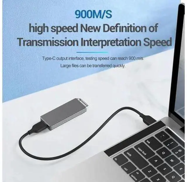 Alt view image 6 of 6 - Vszerda M2 SSD Case M.2 to USB Type C 3.1 Adapter High Speed 10Gbps 1TB SSD Enclosure for NVME PCIE SATA M/B Key SSD Disk Box SSD Caddy