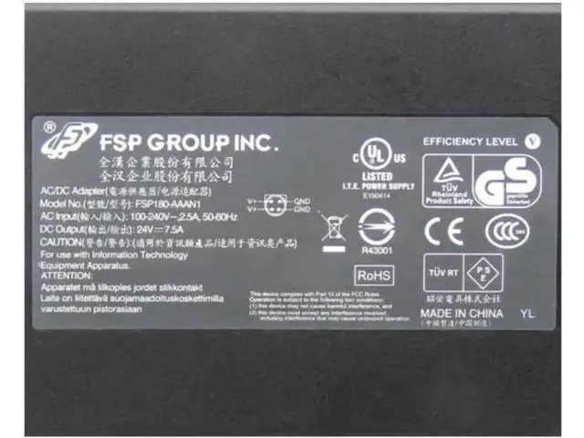 Alt view image 2 of 2 - Vszerda 24V 7.5A 180W 4PIN FSP FSP180-AAAN1 FSP180-AAAN2 AC Switching Power Adapter For Laptop Power Supply Charger