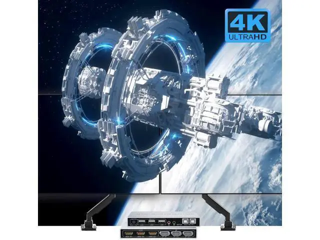 Alt view image 6 of 7 - JAENFONG DP Plus HDMI KVM Switch for 2 Computers in 2 Monitors Out, Vszerda 4k@60hz Dual Monitor KVM Switch Support HDMI + DP in to HDMI + DP Out