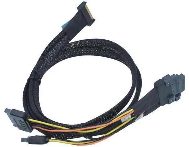 Alt view image 4 of 5 - Vszerda PCIe 5.0 MCIO x8 to 2 EDSFF E1 E3 Cable for E1.S E1.L E3.S E3.L SSD with 15P Power, 2.1ft(65 cm)