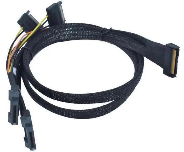 Alt view image 5 of 5 - Vszerda PCIe 5.0 MCIO x8 to 2 EDSFF E1 E3 Cable for E1.S E1.L E3.S E3.L SSD with 15P Power, 2.1ft(65 cm)