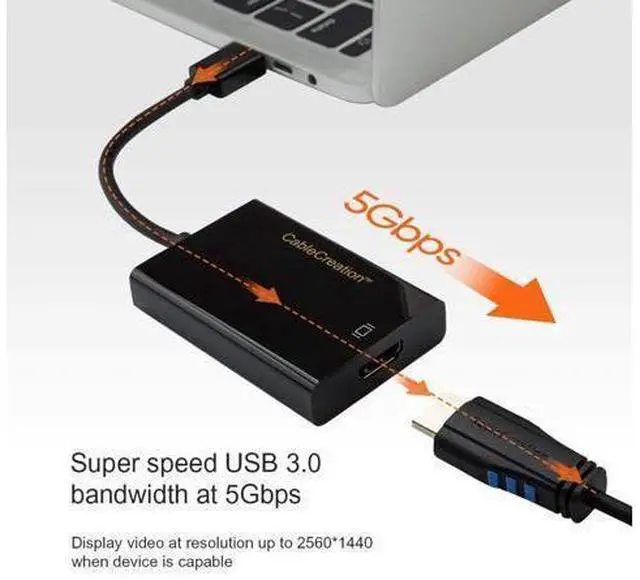Alt view image 2 of 7 - USB 3.0 to HDMI Adapter with DisplayLink, USB External Display Graphics Adapter Compatible with Windows 11,10 and macOS, Black