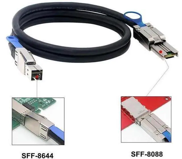 Alt view image 4 of 4 - Vszerda External Mini SAS HD SFF-8644 to SFF-8088 Cable, 6 Gbps, 2M/6.6FT, 2 PACK
