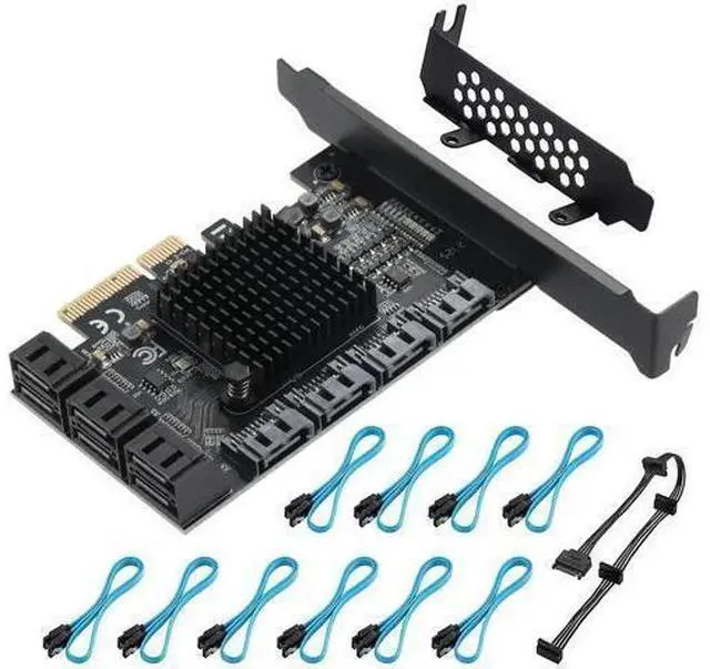 Main image of JAENFONG PCIE to SATA 3.0 Card 10 Ports,PCIE to SATA III 6Gbps Expansion Card,ASM1166+JMB575 Chips