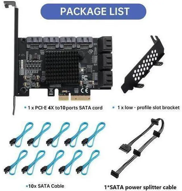 Alt view image 5 of 7 - JAENFONG PCIE to SATA 3.0 Card 10 Ports,PCIE to SATA III 6Gbps Expansion Card,ASM1166+JMB575 Chips