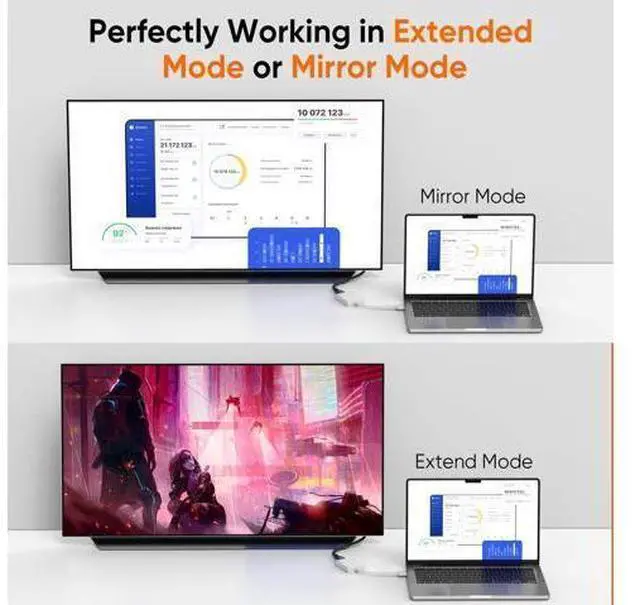 Alt view image 6 of 7 - USB HDMI Adapter with DisplayLink Chip, USB 3.0 to HDMI External Display Graphics Adapter Compatible with Windows 10/8.1/8/7 and MacOS, White