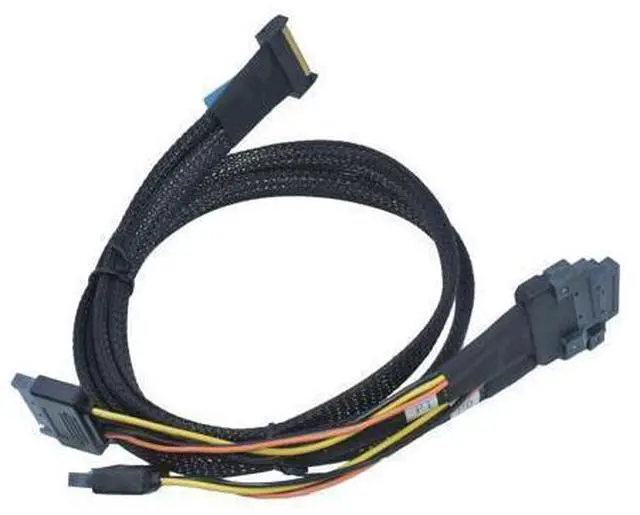 Alt view image 3 of 5 - Vszerda PCIe 5.0 MCIO x8 to 2 EDSFF E1 E3 Cable for E1.S E1.L E3.S E3.L SSD with 15P Power, 2.1ft(65 cm)