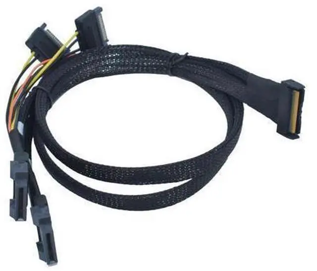 Alt view image 5 of 5 - Vszerda PCIe 5.0 MCIO x8 to 2 EDSFF E1 E3 Cable for E1.S E1.L E3.S E3.L SSD with 15P Power, 2.1ft(65 cm)
