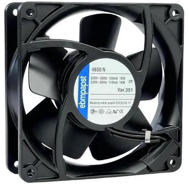 Alt view image 6 of 7 - for ebmpapst Cooling Fan 4650N, All Metal High Temperature Resistant Axial Cooling Fan 2-Pin 120x120x38mm AC 230V 50/60Hz 0.12A