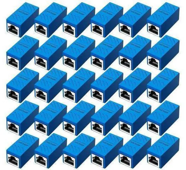 Main image of 30 PCS RJ45 Coupler, Ethernet Extender Connector in Line Coupler for Cat8/Cat7/Cat6/Cat5e/Cat5 Ethernet Cable Extender Adapter Female to Female (Blue)