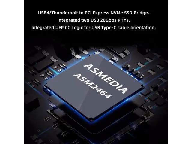 Alt view image 6 of 7 - Vszerda USB4.0 Type-C USB4 40Gbps to PCI-E 4.0 X4 SSD NVME NGFF M-Key Enclosure USB-C 20Gbps ASM2464 Chipset