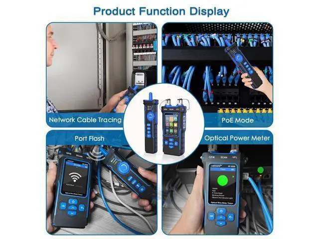 Alt view image 6 of 7 - Network Cable Tester with Optical Power Meter VFL, CAT5 CAT6 Cable Toner Ethernet Cable Tester, RJ11 RJ45 Network Tester for Telephone, Ethernet, Video, PoE Tester Wire Tracer Fiber Teste