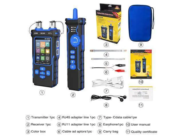 Alt view image 7 of 7 - Network Cable Tester with Optical Power Meter VFL, CAT5 CAT6 Cable Toner Ethernet Cable Tester, RJ11 RJ45 Network Tester for Telephone, Ethernet, Video, PoE Tester Wire Tracer Fiber Teste