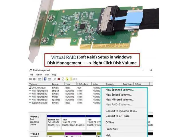Alt view image 3 of 7 - Vszerda Card PCIE5.0 PCI-Express 8X to MCIO 8i Mini Cool Edge IO SFF-TA-1016 VROC Adapter for Mainboard SSD Graphics Card