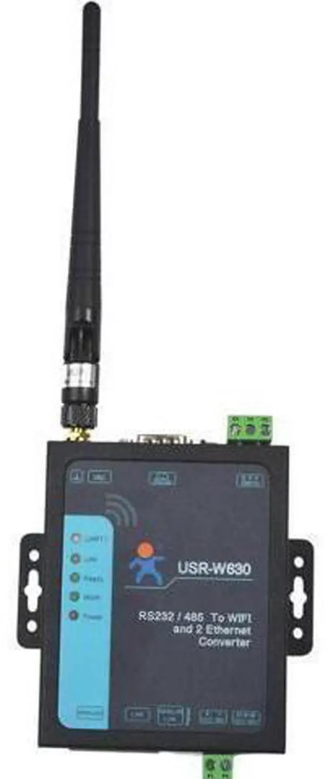 Alt view image 2 of 5 - W630 Industrial RS232 / RS485 Serial to Ethernet,Serial to WiFi or WiFi to Ethernet Converter Support Dual Ethernet Ports, Modbus RTU