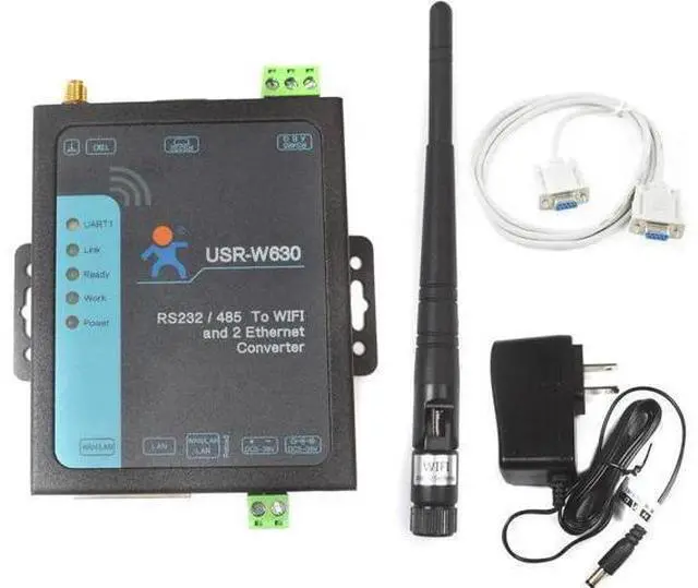 Alt view image 4 of 5 - W630 Industrial RS232 / RS485 Serial to Ethernet,Serial to WiFi or WiFi to Ethernet Converter Support Dual Ethernet Ports, Modbus RTU