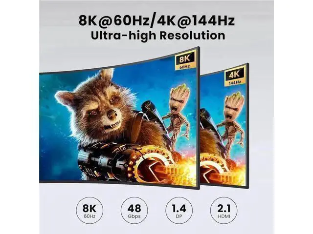 Alt view image 5 of 7 - Vszerda 2x2 HDMI DP KVM switch 4K 144Hz Dual Monitor Extended Display 8K USB KVM Switcher 2 in 2 out for 2 Computers 2 Monitors