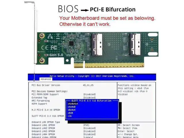 Alt view image 6 of 7 - Vszerda Adapter PCI-E 5.0 PCI-Express 16x to SFF-TA-1016 Dual MCIO 8i Mini Cool Edge IO VROC Adapter for Mainboard SSD Graphics Card