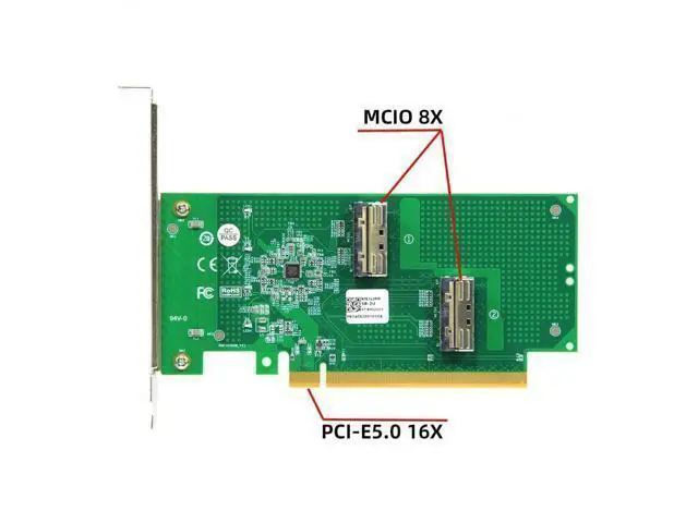Alt view image 2 of 7 - Vszerda Adapter PCIE5.0 PCI-Express 16x to Dual MCIO 8i Mini Cool Edge IO SFF-TA-1016 VROC Adapter for Mainboard SSD Graphics Card