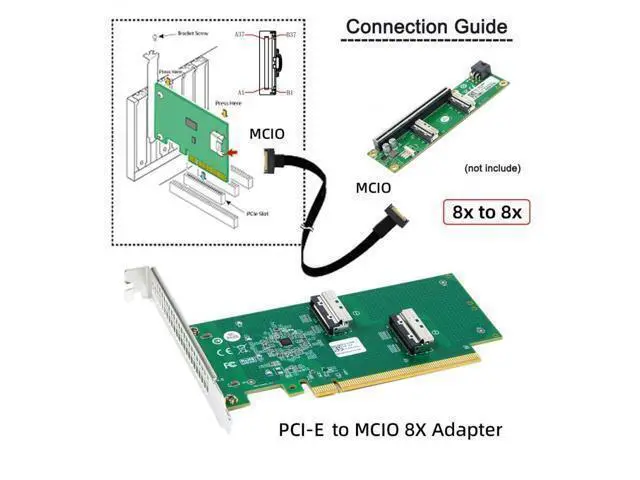 Alt view image 7 of 7 - Vszerda Adapter PCIE5.0 PCI-Express 16x to Dual MCIO 8i Mini Cool Edge IO SFF-TA-1016 VROC Adapter for Mainboard SSD Graphics Card