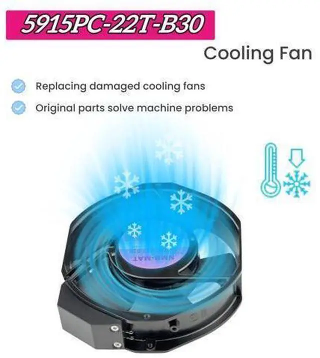 Alt view image 3 of 5 - for 5915PC-22T-B30 220V Cooling Fan, 40W/38W 50/60Hz 172X150X38mm Inverter Cooling Fan Enclosure Power Fan 5915PC-22T-B30