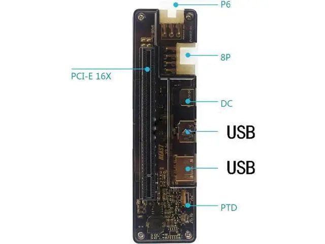 Alt view image 7 of 7 - Vszerda EXP GDC Notebook External PCI-E Discrete Graphics Beast Series External Laptop Docking Station Mini PCI-E/M.2 A Key No Power (Expresscard)