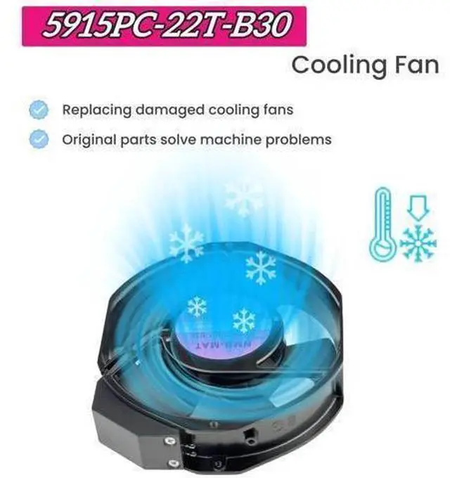 Alt view image 4 of 7 - Vszerda for 5915PC-22T-B30 220V Cooling Fan, 40W/38W 50/60Hz 172X150X38mm Inverter Cooling Fan Enclosure Power Fan 5915PC-22T-B30