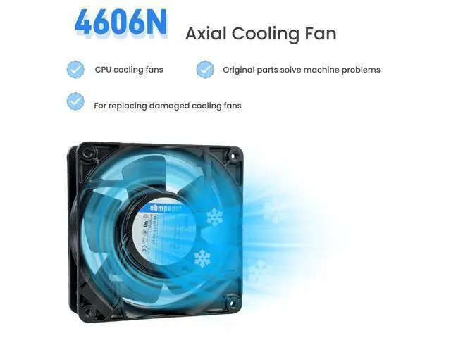 Alt view image 4 of 7 - for ebmpapst 4606N All Metal High Temperature Resistant Axial Cooling Fan 2-Pin 120x120x38mm 115V-AC 50-60Hz 0.235A 120mm.