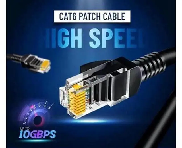 Alt view image 5 of 5 - JAENFONG CAT6 Ethernet Cable LAN Network RJ45 Internet Patch Cord 10Pack Black 30ft Bare Copper 30 ft.