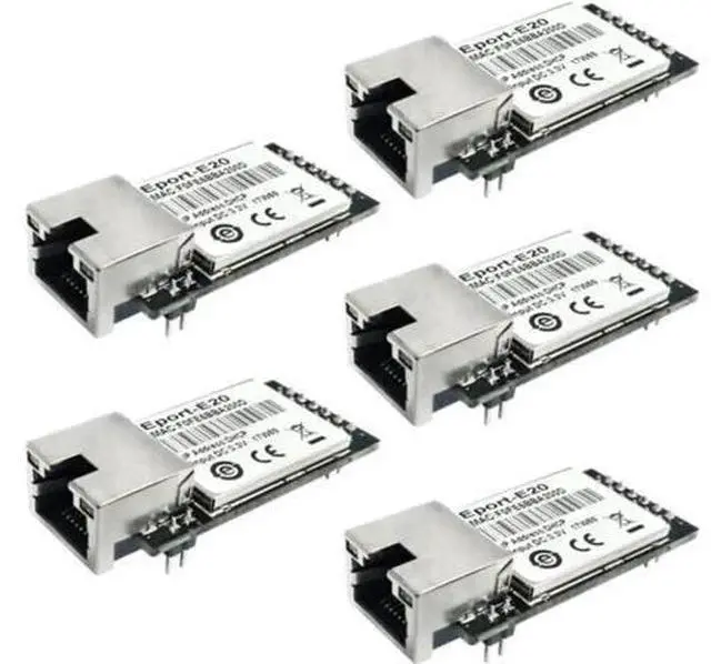 Main image of Eport-E20 Network Server Port FreeRTOS TTL Serial to Ethernet Embedded Module DHCP 3.3V DHCP TCP IP Telnet Converter MCU (5pcs)